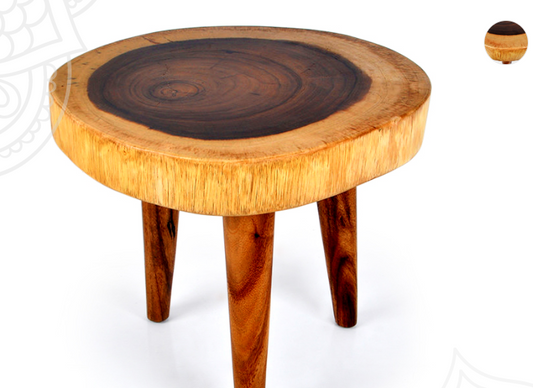 Live Edge Sheesham Coffee Table with Solid Wooden Legs – Natural Wood Slab Table