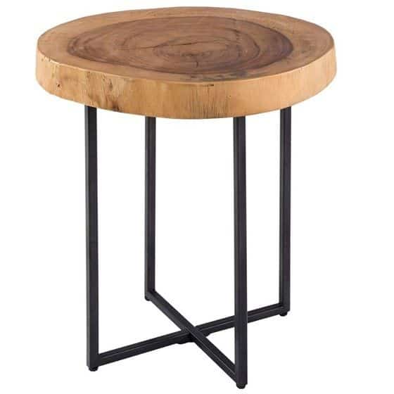 Arcadia End Table – Live Edge Sheesham Wood Accent Table with Modern Design