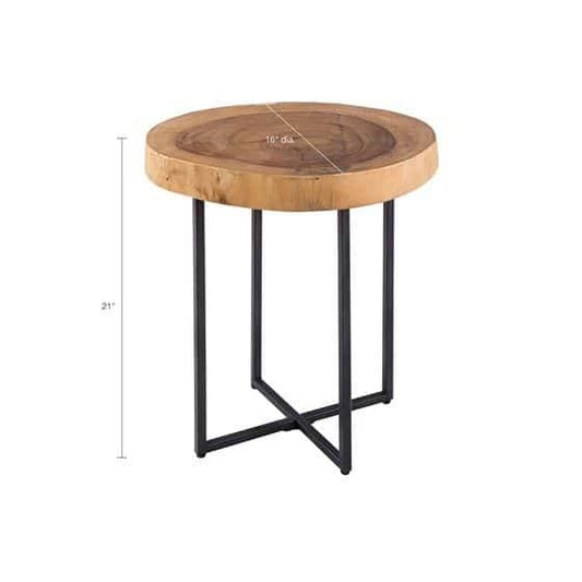 Arcadia End Table β Live Edge Sheesham Wood Accent Table with Modern Design