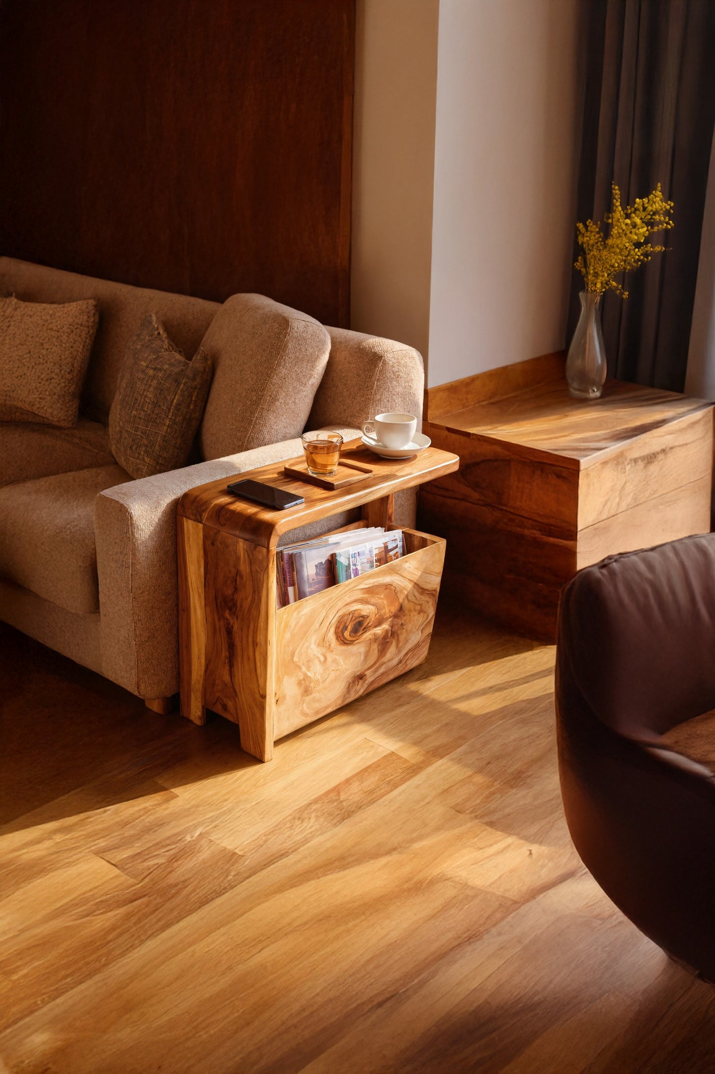 Handcrafted Live Edge Side Table For Elegant Furniture