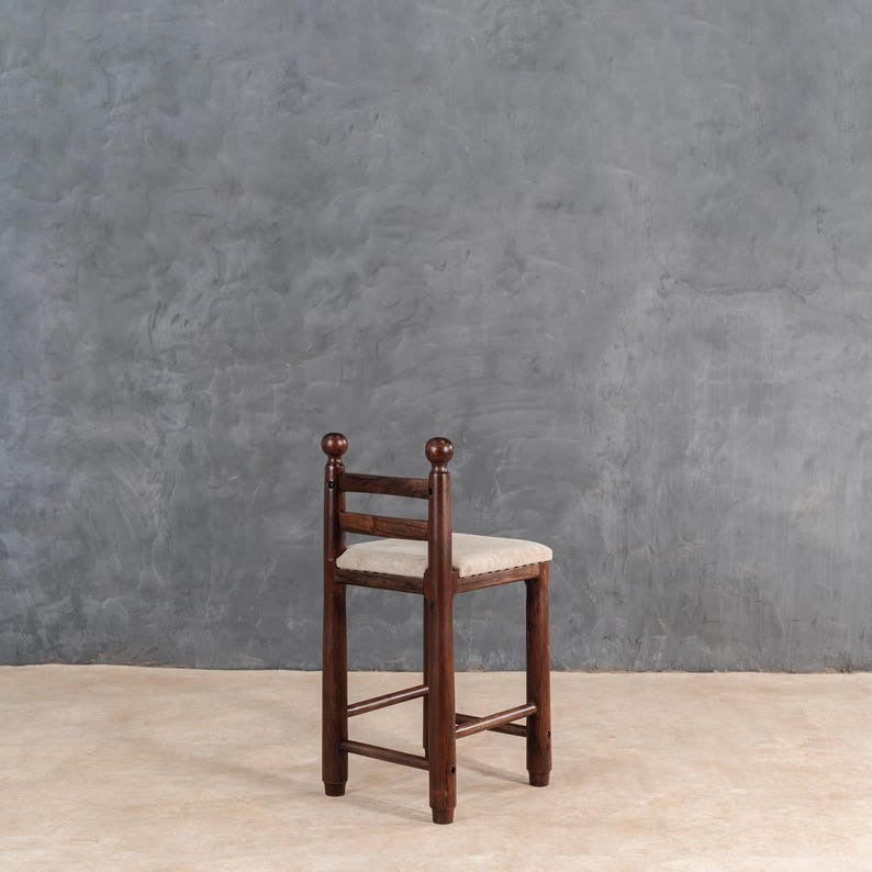 Rustic Reclaimed Wood Ghumti Counter Stool