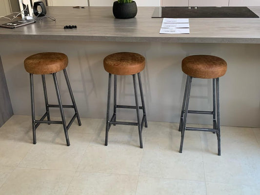Bar Stool with Leather Seat