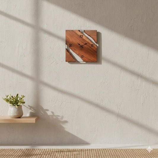 Handmade Wooden Wall Clock – Live Edge Wood Clock