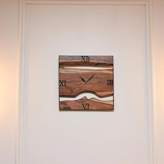 Handcrafted Live Edge Wooden Wall Clock Rustic Farmhouse Decor Wall Art Gifts
