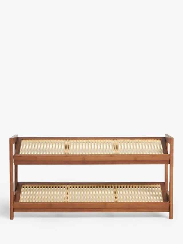 Rattan Bamboo 2 Tier Shoe Rack