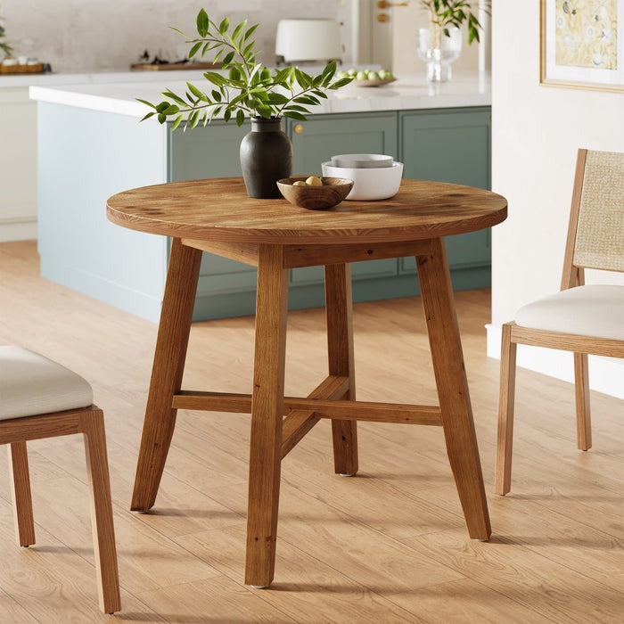 Solid Wood Round Dining Table | Handcrafted Wooden Dining Table
