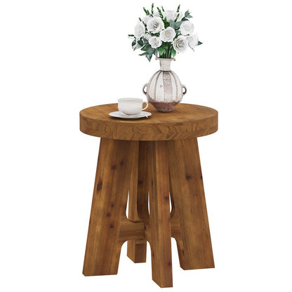 Solid Wood End Table | Handcrafted Wooden Side Table for Living Room