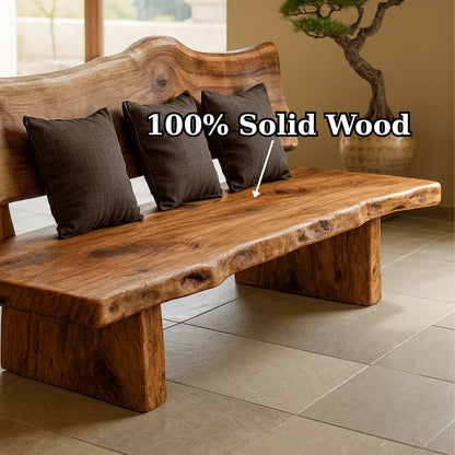 Handcrafted Solid Wood Sofa – Modern Minimalist Frame with Warm Natural Grain
