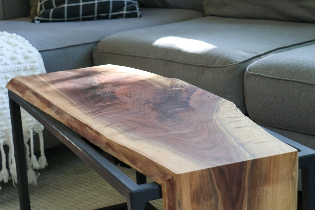 Live-Edge Sheesham Waterfall Bench / Coffee Table – Solid Wood Natural Edge Rustic Modern Design