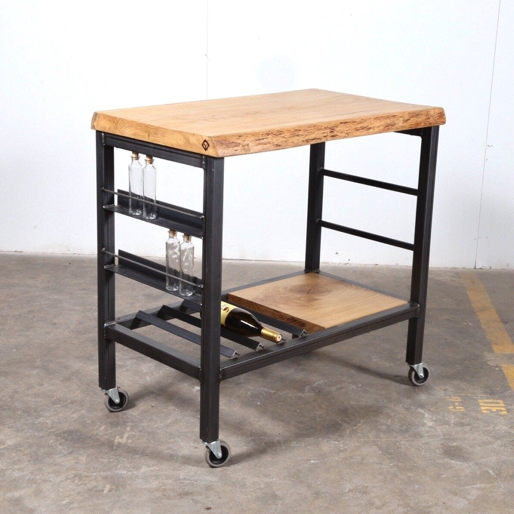 Kitchen Cook Cart – Rolling Prep Table & Serving Trolley