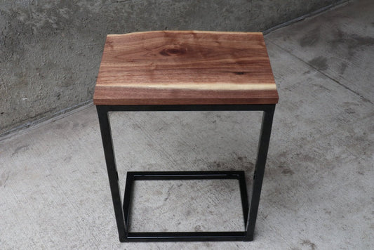 Live Edge Sheesham Computer Side Table – Sideways Orientation Solid Wood Laptop / Workstation Table