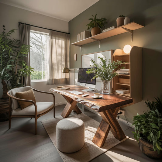 Live Edge Wooden Desk With X Legs For Rustic Home Office Or Studio