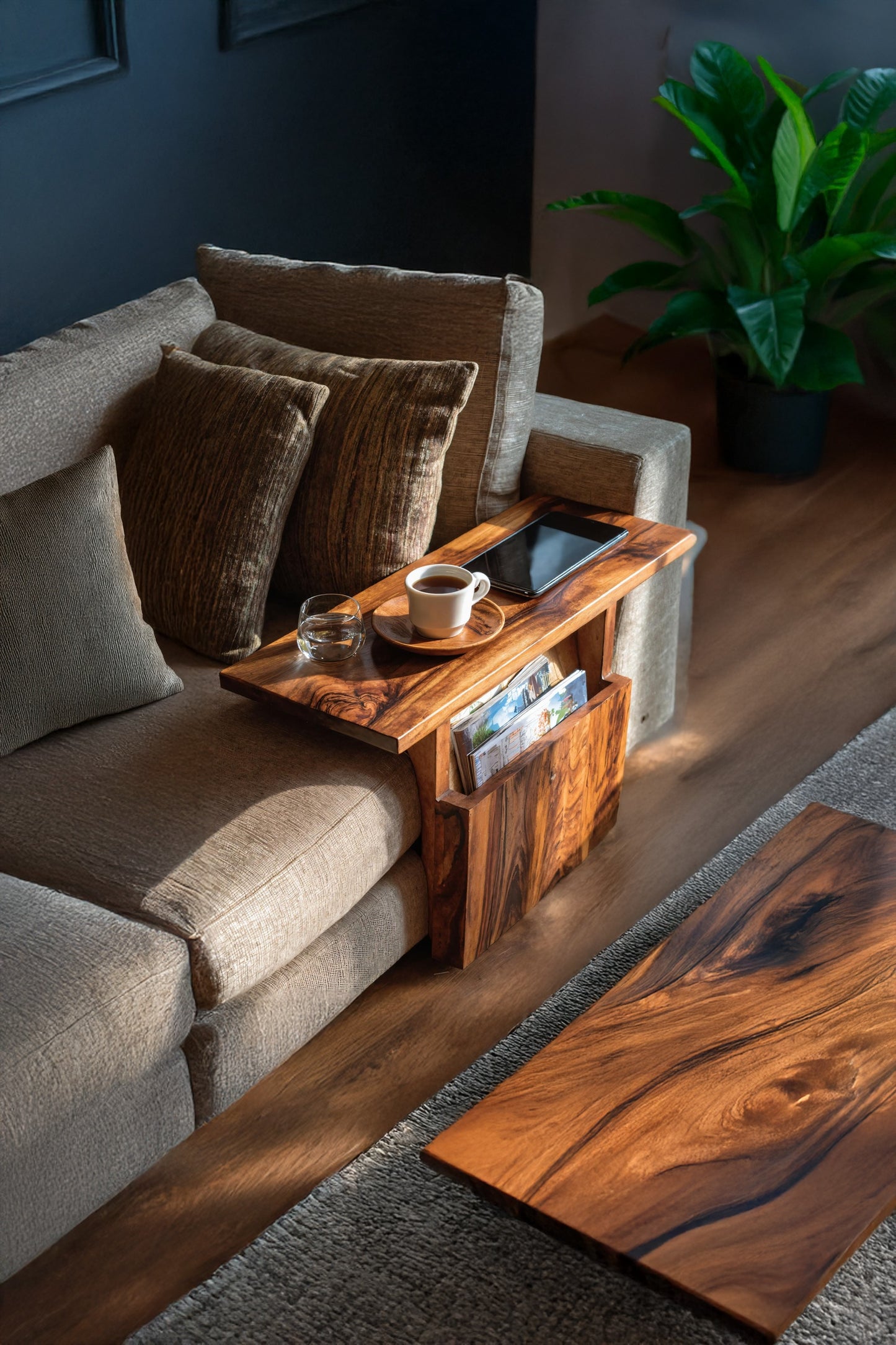Modern Live Edge Armrest For Elegant Living Room