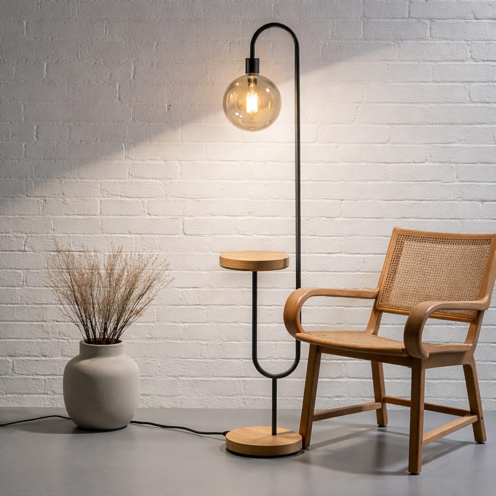 Modern Globe Shelf Floor Lamp