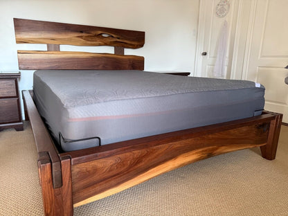 Handmade Solid Sheesham Wood Bed Frame – Rustic Live Edge Bedroom Furniture, Natural Wooden Bed with Timeless Craftsmanship