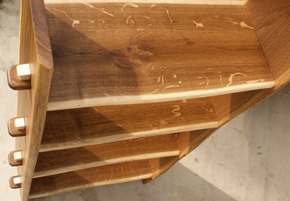 Live Edge Sheesham Wood Bookcase – Handmade Edge Solid Wood Shelf, Natural Edge Shoe Rack, Rustic Modern Storage Furniture