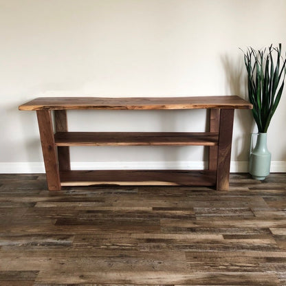 Live Edge Wood Console Table: Custom Entryway Media Center