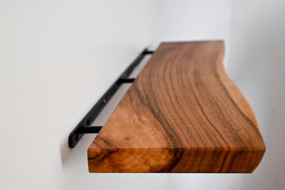 Live Edge Sheesham Wood Floating Shelf – Handmade Solid Wood Wall Shelf, Custom Lengths, Rustic Modern Home Decor