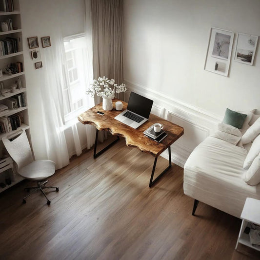 Handmade Solid Wood Console Table – Natural Leg Design, Unique Wood Grain, Classic Reading Table & Gift Decor