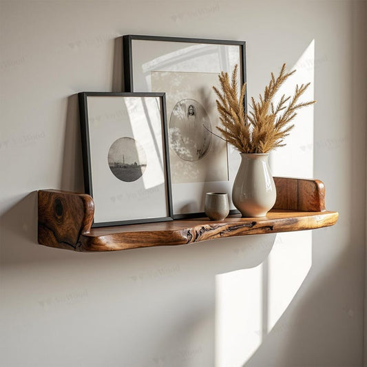 Handmade wooden floating shelves for rustic & modern wall decor live edge wall shelf