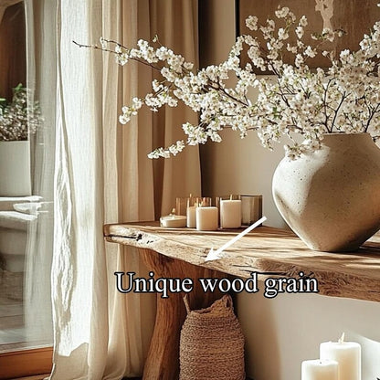 Rustic Live Edge Entryway Bench – Solid Wood Console Table with Shoe Rack, Farmhouse Hallway Drop Zone Seating