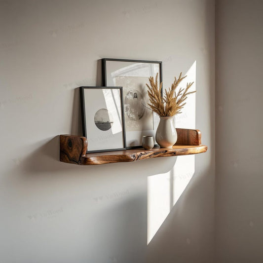 Handmade wooden floating shelves for rustic & modern wall decor live edge wall shelf