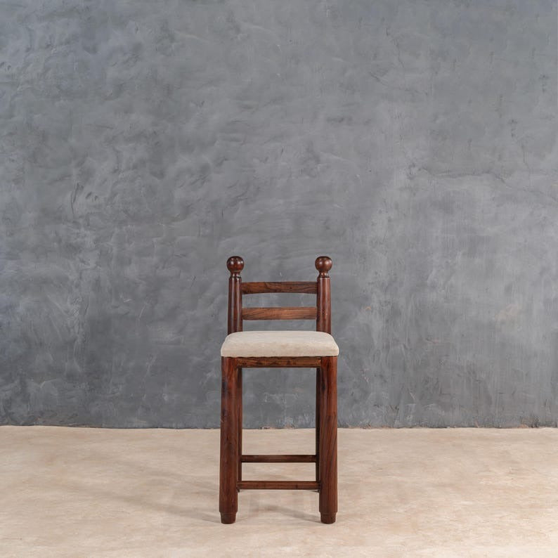 Rustic Reclaimed Wood Ghumti Counter Stool