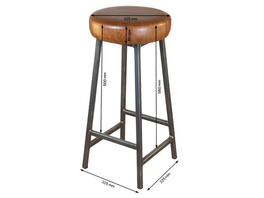 Bar Stool with Leather Seat