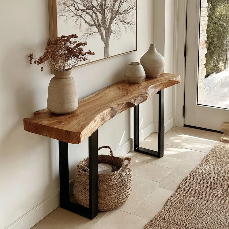Solid Wood Console Table, Wooden Console Table, Sheesham Console Table, Rustic Console Table, Handmade Console Table