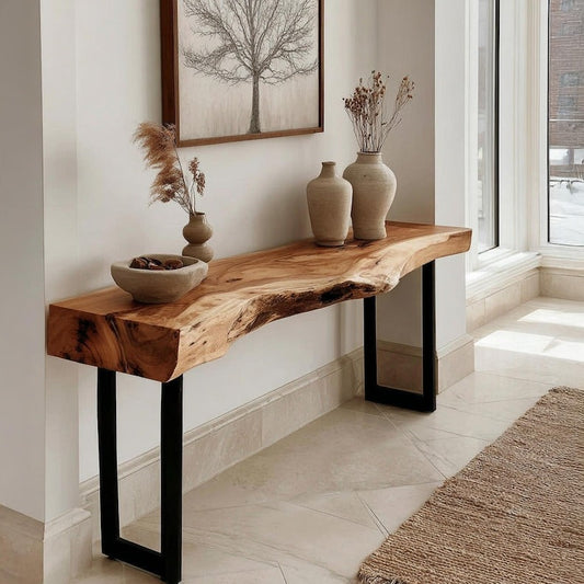 Solid Wood Console Table, Wooden Console Table, Sheesham Console Table, Rustic Console Table, Handmade Console Table