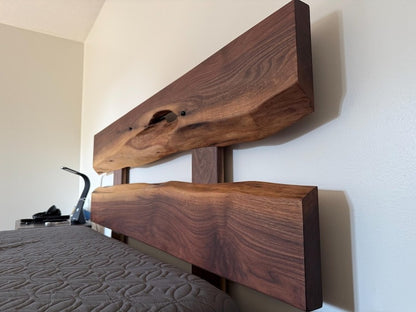 Handmade Solid Sheesham Wood Bed Frame – Rustic Live Edge Bedroom Furniture, Natural Wooden Bed with Timeless Craftsmanship