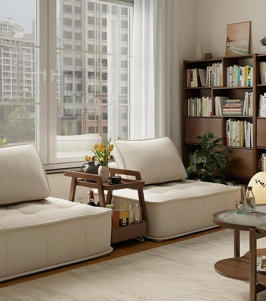 Solid Wood Rolling Cart with Wheels – 2-Tier Mobile Side Table & Coffee Trolley Storage