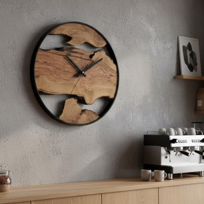 Sheesham Wood Wall Clock, Live Edge Handmade Rustic Decor