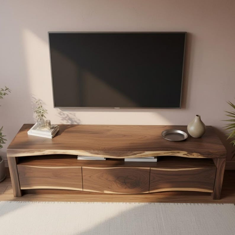 Live Edge Folding Wall Desk – Solid Wood Wall-Mounted Drop-Leaf Table for Small Spaces