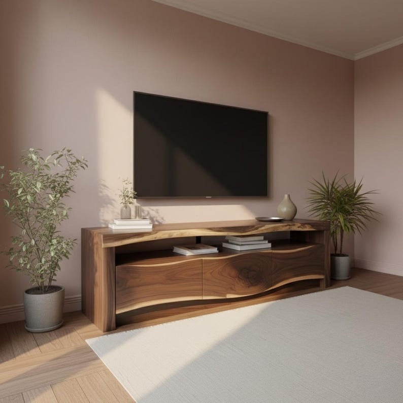 Live Edge Folding Wall Desk – Solid Wood Wall-Mounted Drop-Leaf Table for Small Spaces