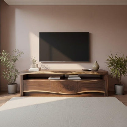 Live Edge Folding Wall Desk – Solid Wood Wall-Mounted Drop-Leaf Table for Small Spaces