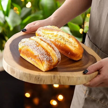 Handcrafted Sheesham Wood Rustic Chopping Board & Live Edge Serving Tray – Natural Solid Wood Kitchen Board