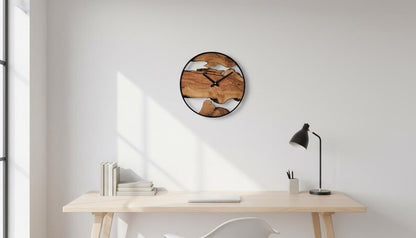 Sheesham Wood Wall Clock, Live Edge Handmade Rustic Decor