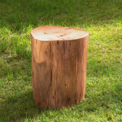 Live Edge Hardwood End Table – Rustic Stump Side Table