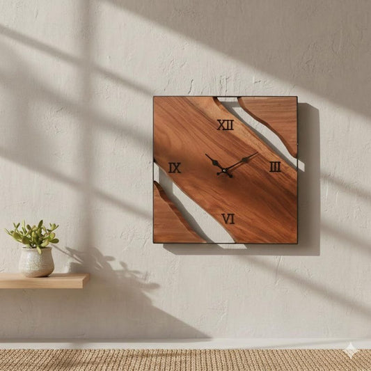 Handmade Wooden Wall Clock – Live Edge Wood Clock