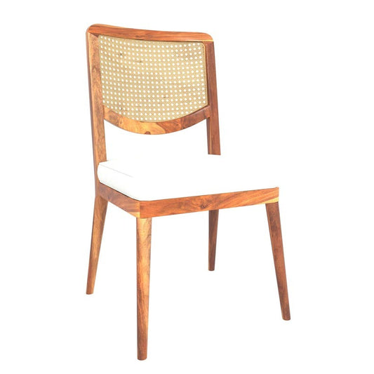 Handcrafted Wooden Cane Back Dining Chair