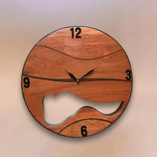 Large Handcrafted Sheesham Wood Wall Clock