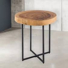 Arcadia End Table – Live Edge Sheesham Wood Accent Table with Modern Design