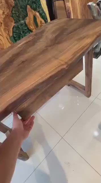 Live Edge sheesham Desk with Drawer | Solid sheesham Home Office Writing Desk