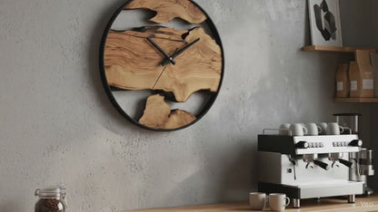 Sheesham Wood Wall Clock, Live Edge Handmade Rustic Decor