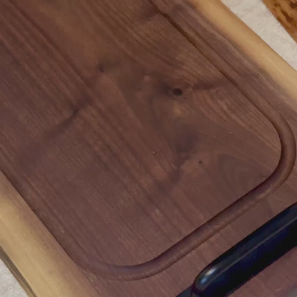 Handmade Wooden Serving Tray, Live Edge Wood, Real Hardwood, Cutting Board