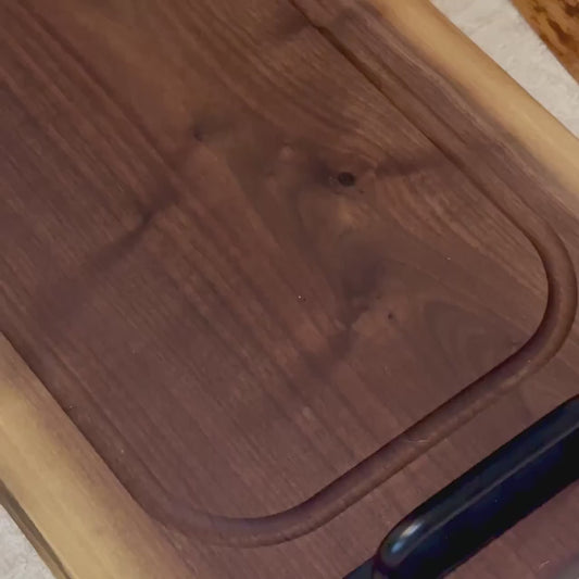 Handmade Wooden Serving Tray, Live Edge Wood, Real Hardwood, Cutting Board